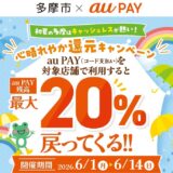 【6月1から13日まで】au PAY支払いで20％還元キャッシュレスキャンペーン！